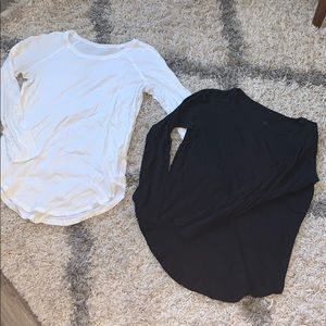 lulu lemon black and white long sleeve shirt
